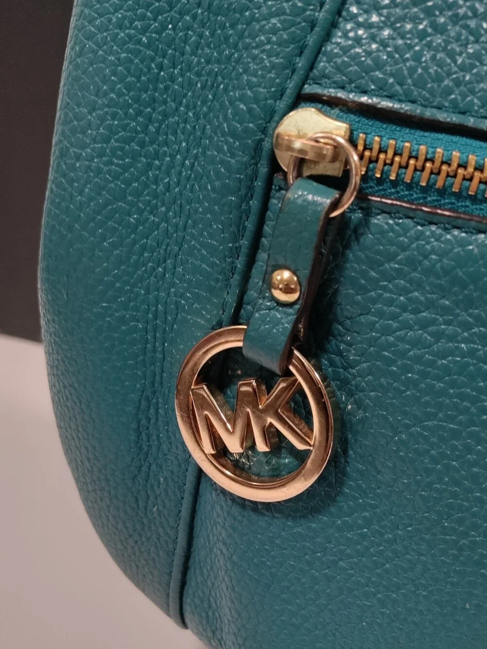 Michael Kors Teal Pebbled Leather Hobo with Gold Hardware